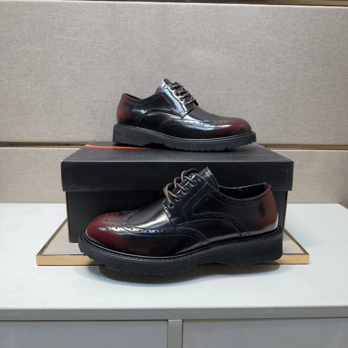 Prada Wingtip Lace-Up Shoes — front