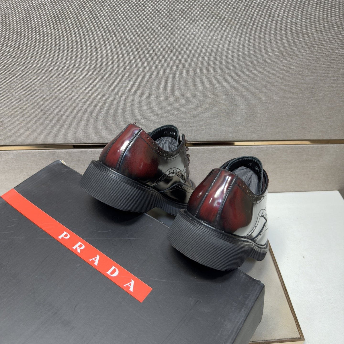 Prada Wingtip Lace-Up Shoes — back