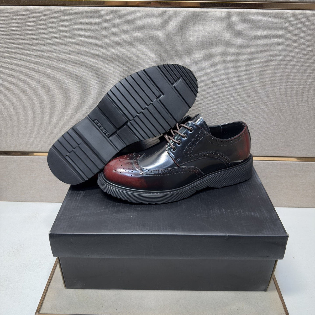 Prada Wingtip Lace-Up Shoes — side