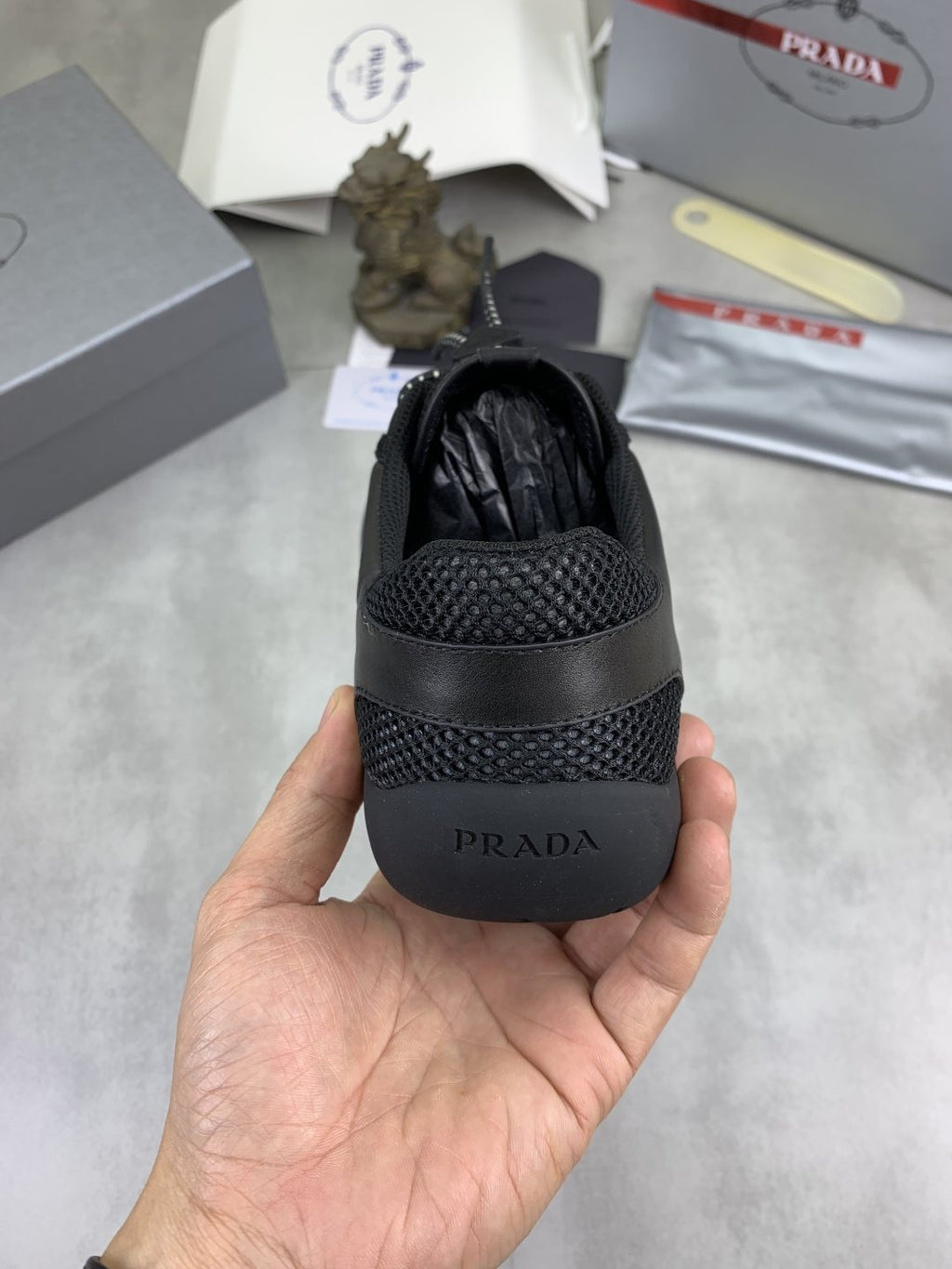 Prada Paneled Low-Top Sneakers — back