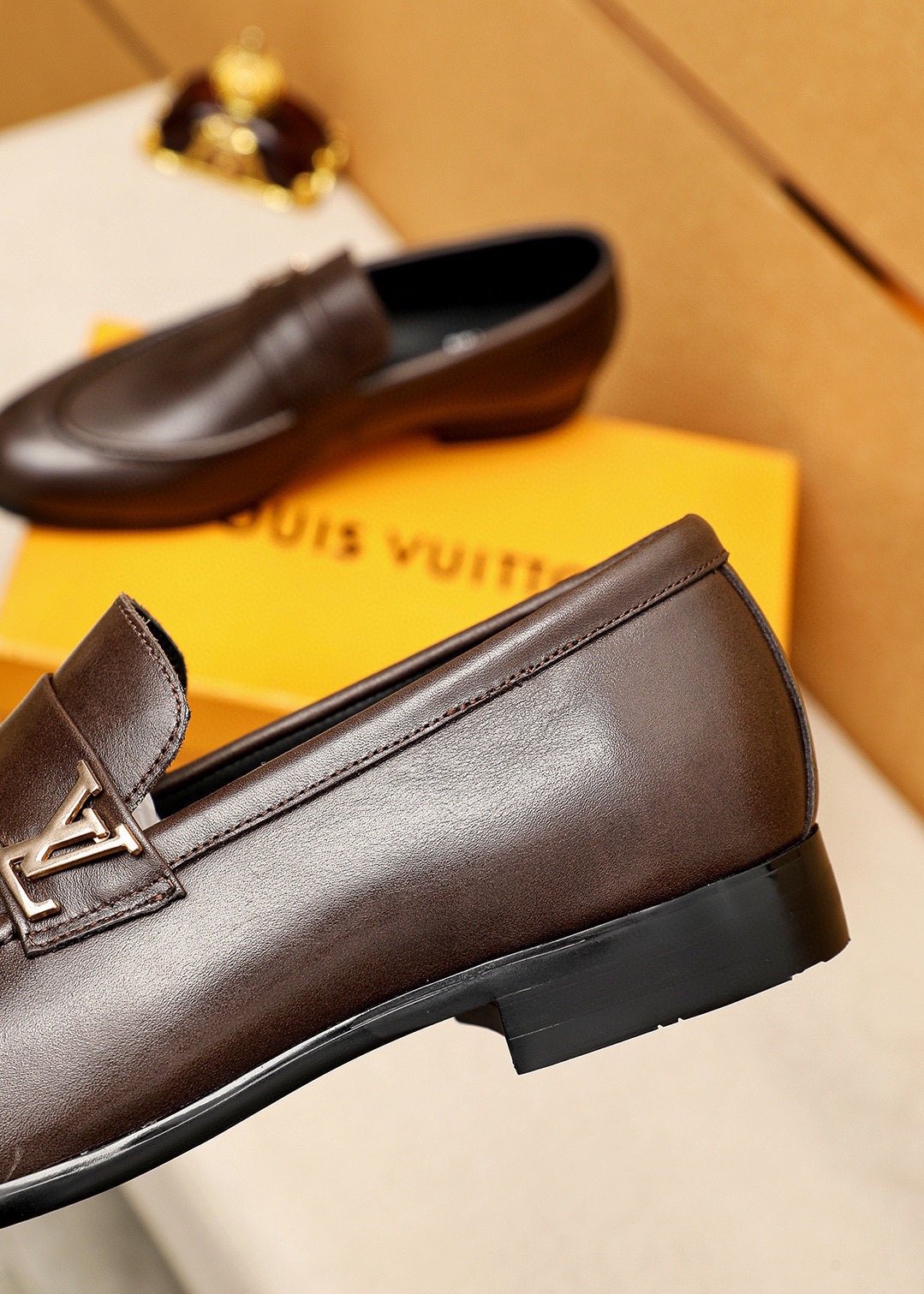 Louis Vuitton Leather Hardware Loafers — side
