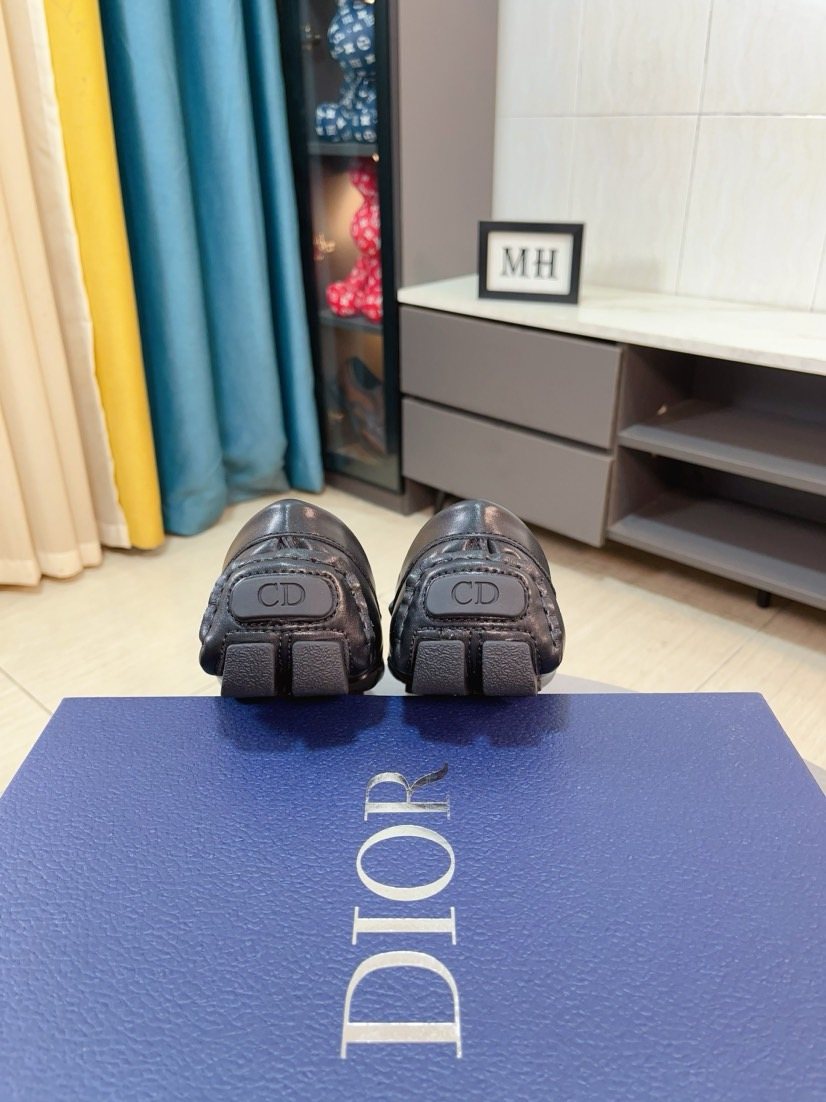 Dior Moc-Toe Logo Plaque Loafers — back