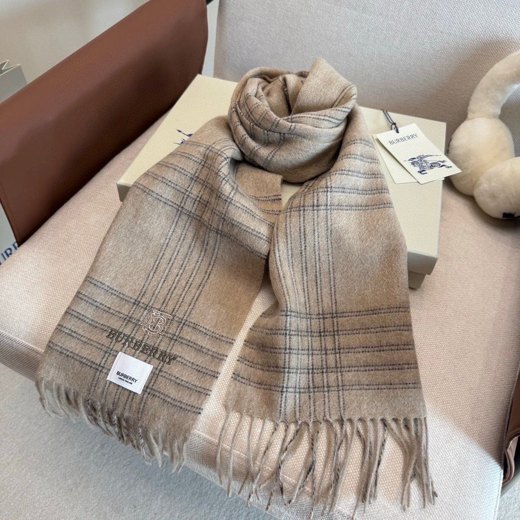 Burberry Plaid Fringe Scarf — side