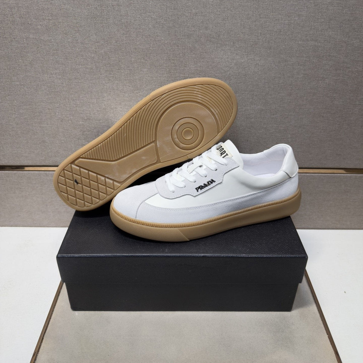 Prada Logo Low-Top Sneakers — side