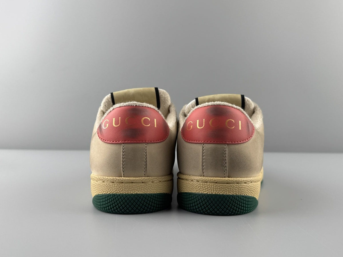 Gucci Beige Stripe Low-Top Sneakers — back