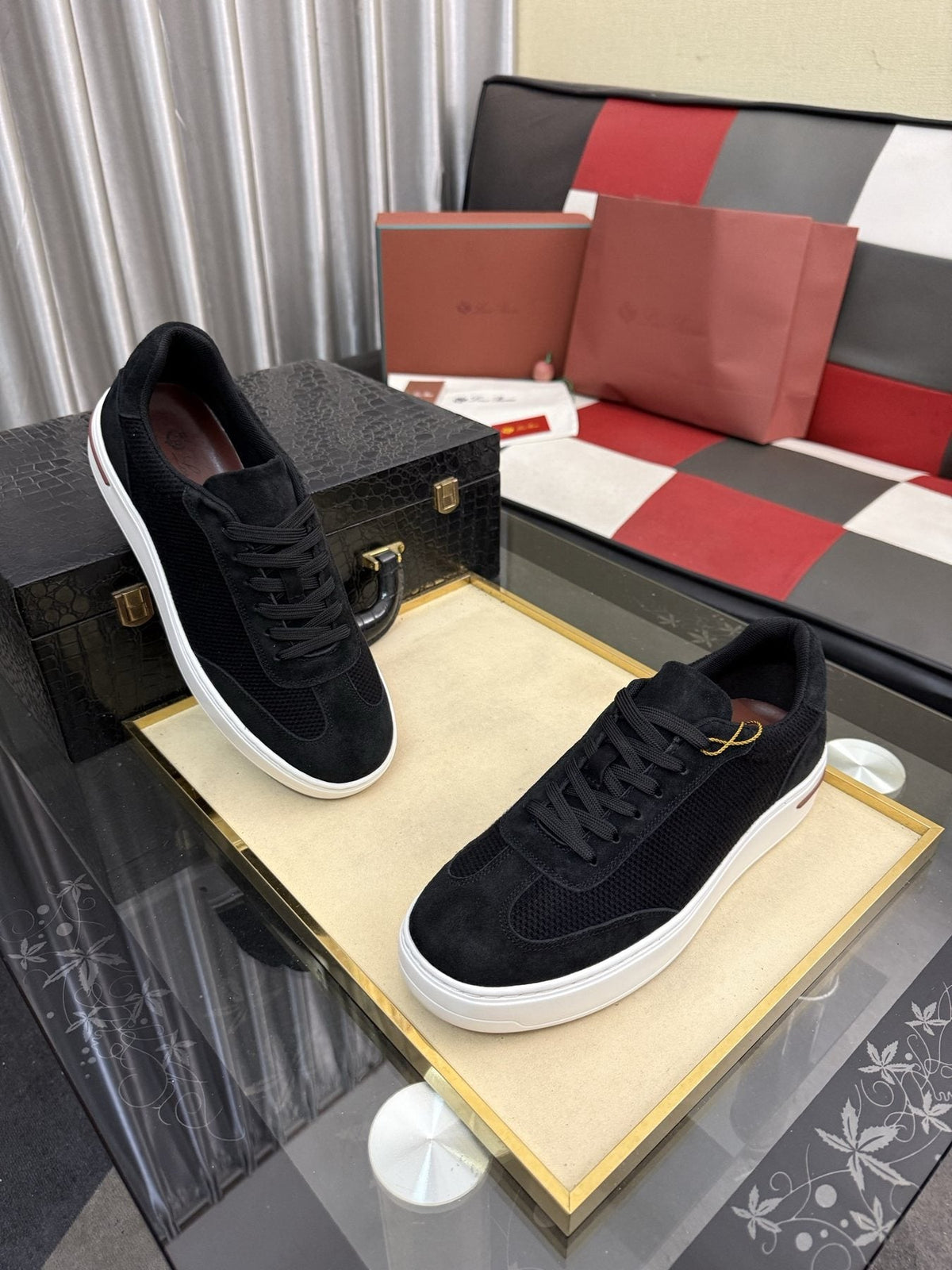 Textured Low-Top Sneakers — front