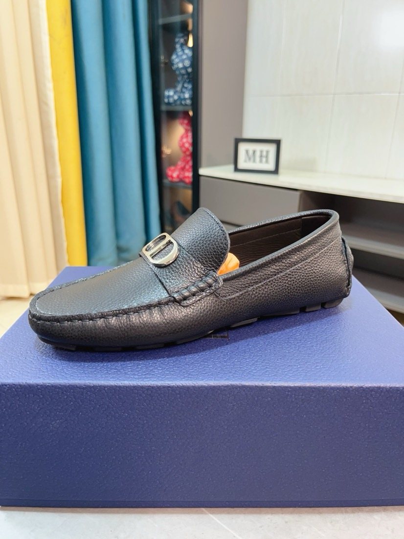 Dior Pebbled Buckle Loafers — hero