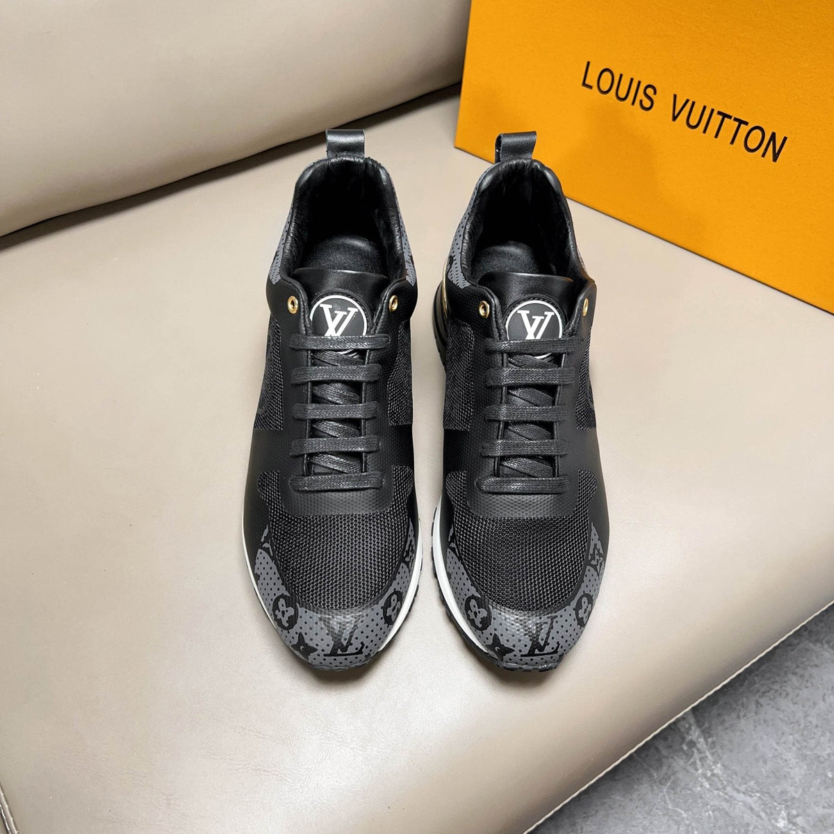 Louis Vuitton Patterned Panel Sneakers — front