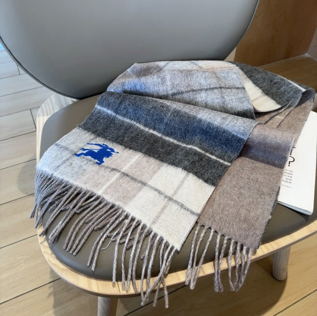 Burberry Two-Sided Fringed Scarf — back