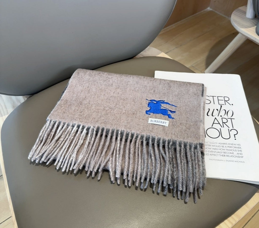 Burberry Two-Sided Fringed Scarf — front