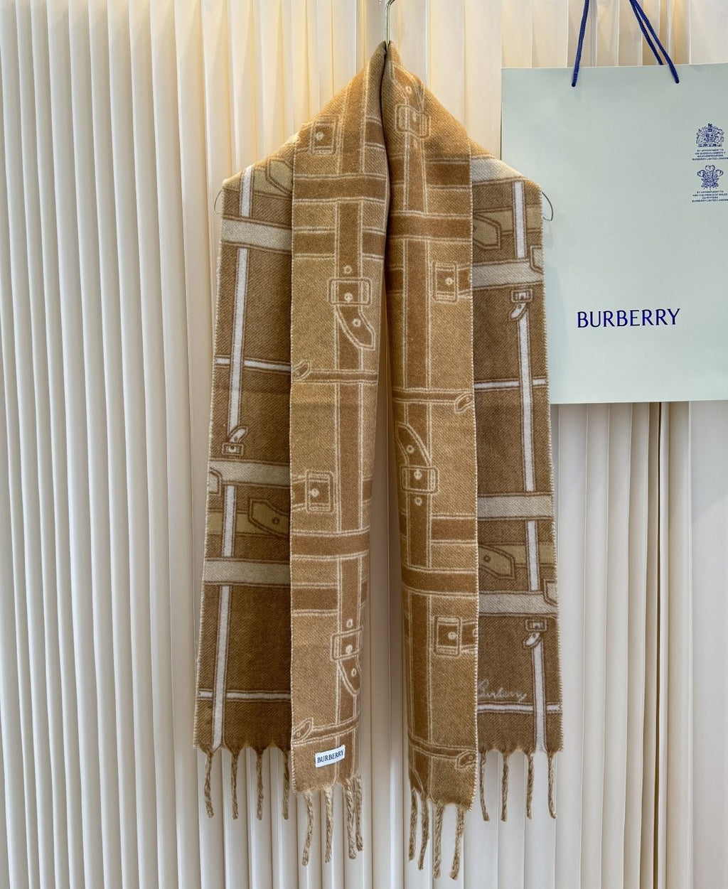 Burberry Geometric Fringed Scarf — front