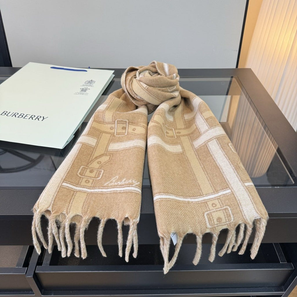 Burberry Geometric Fringed Scarf — front