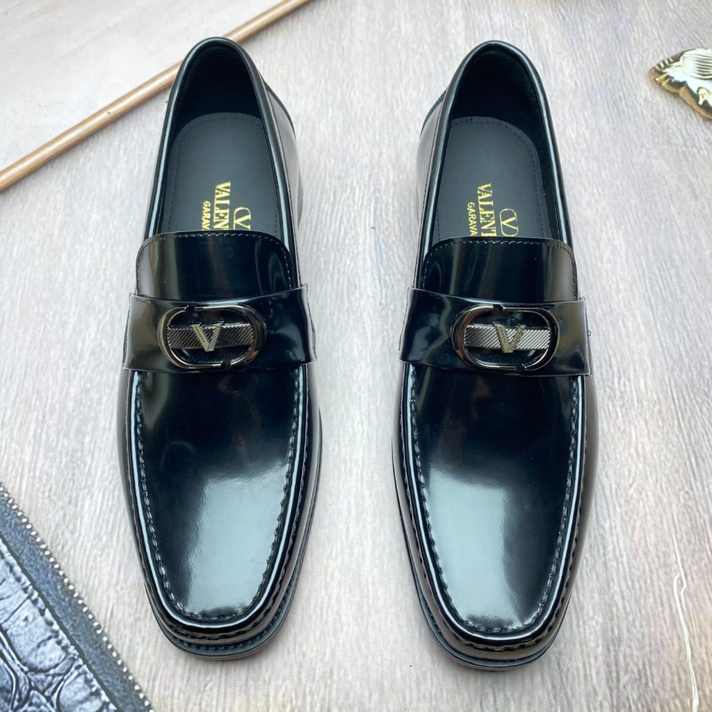 Valentino Square-Toe Loafers with Metal Detail — hero