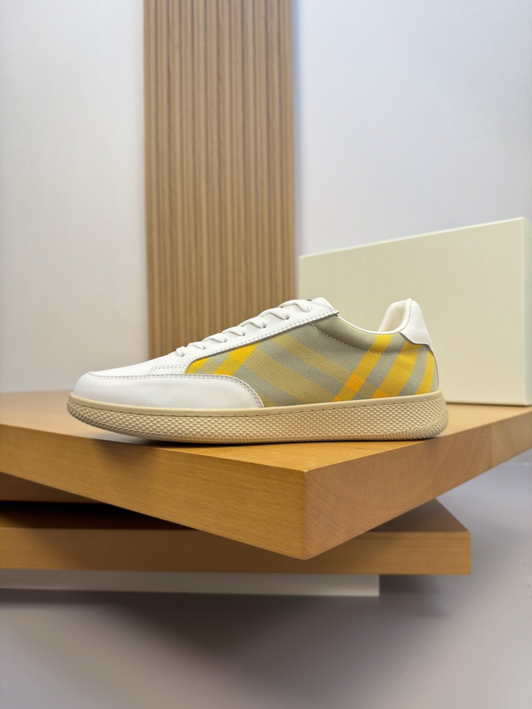 Burberry Check-Panel Low-Top Sneakers — side