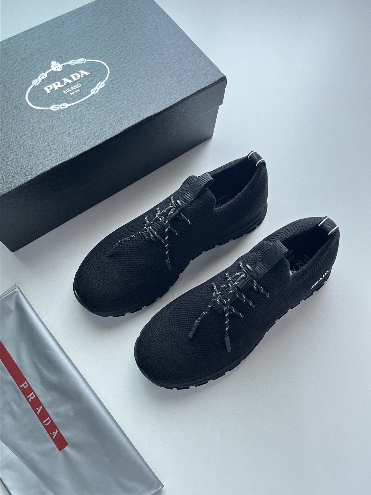 Prada Knit Sock-Style Sneakers — hero