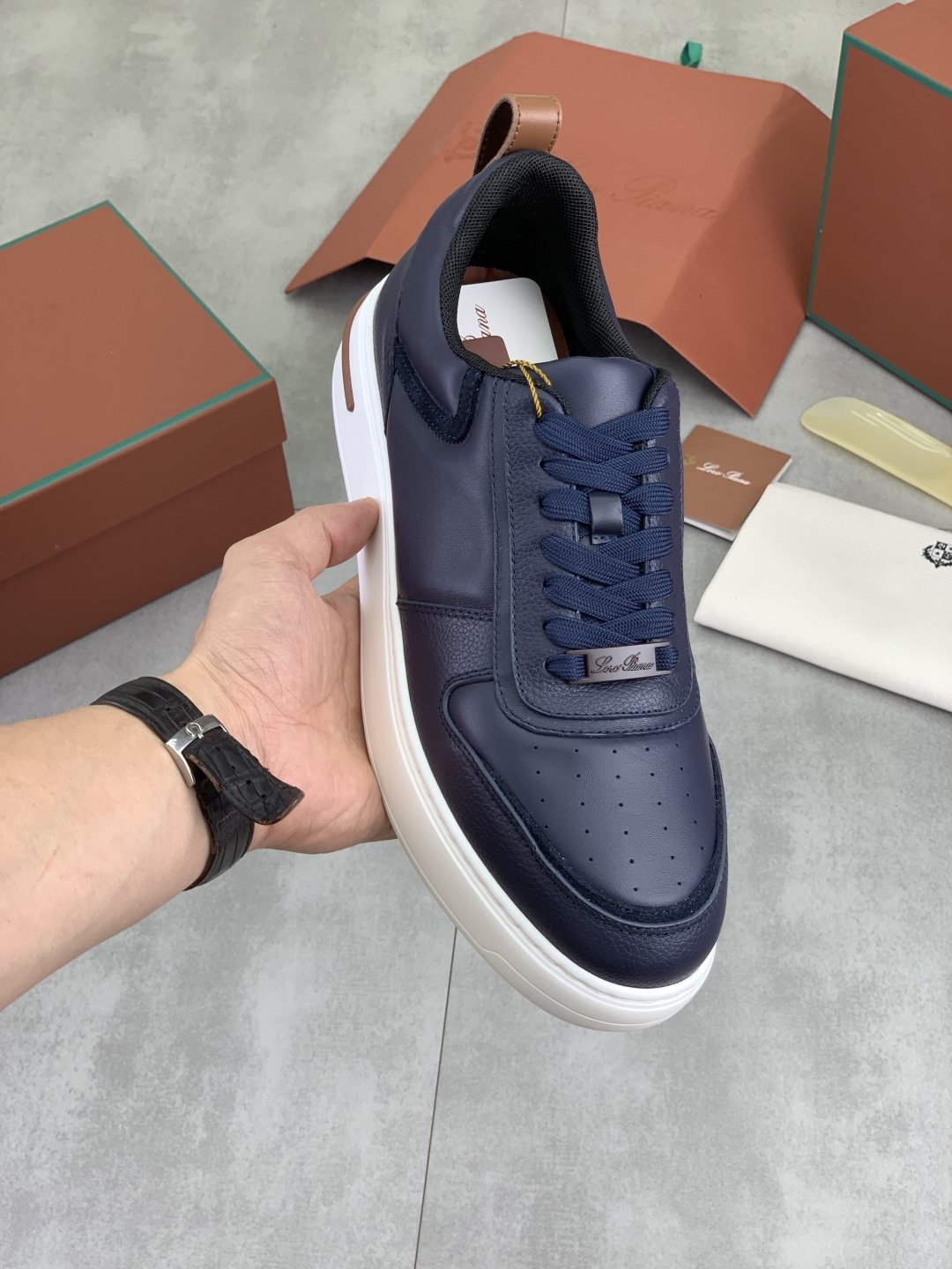 Loro Piana Paneled Low-Top Sneakers — hero