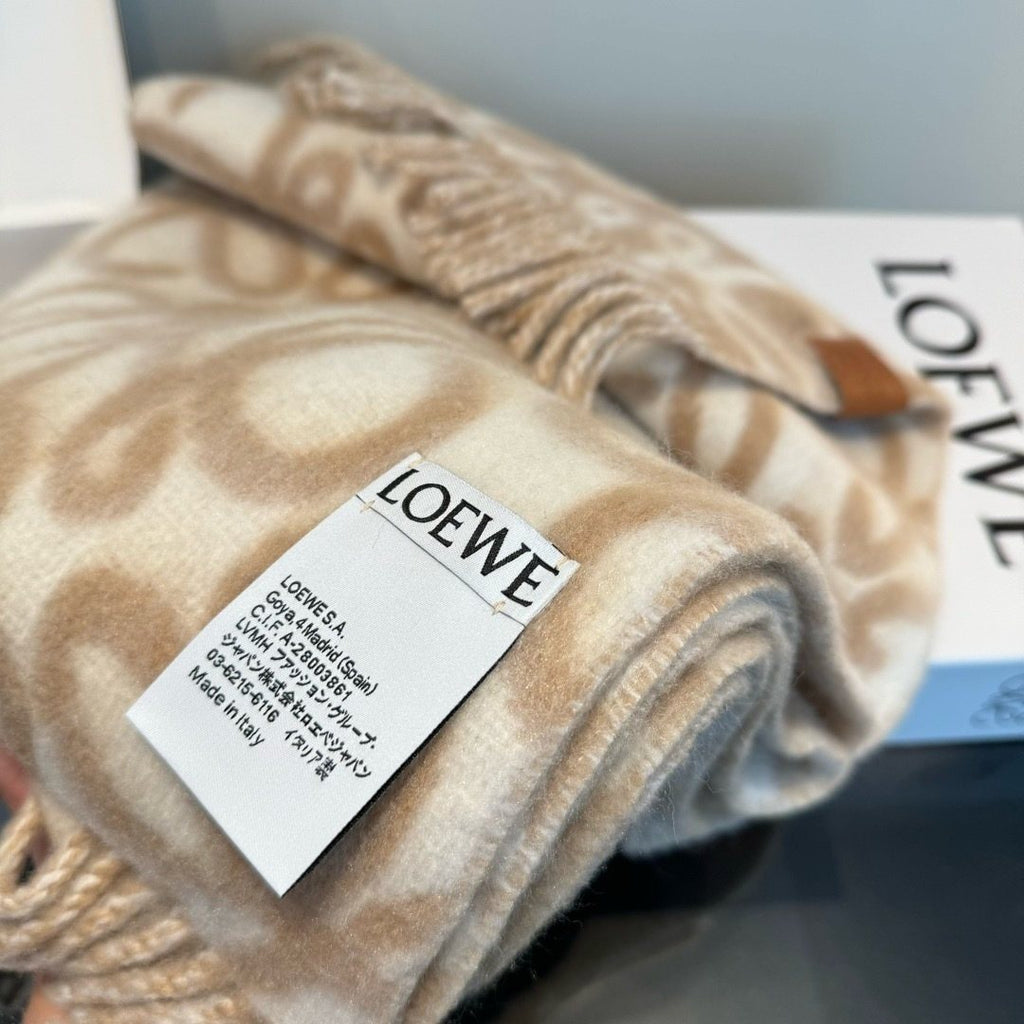 Loewe Loop Motif Fringed Scarf — front