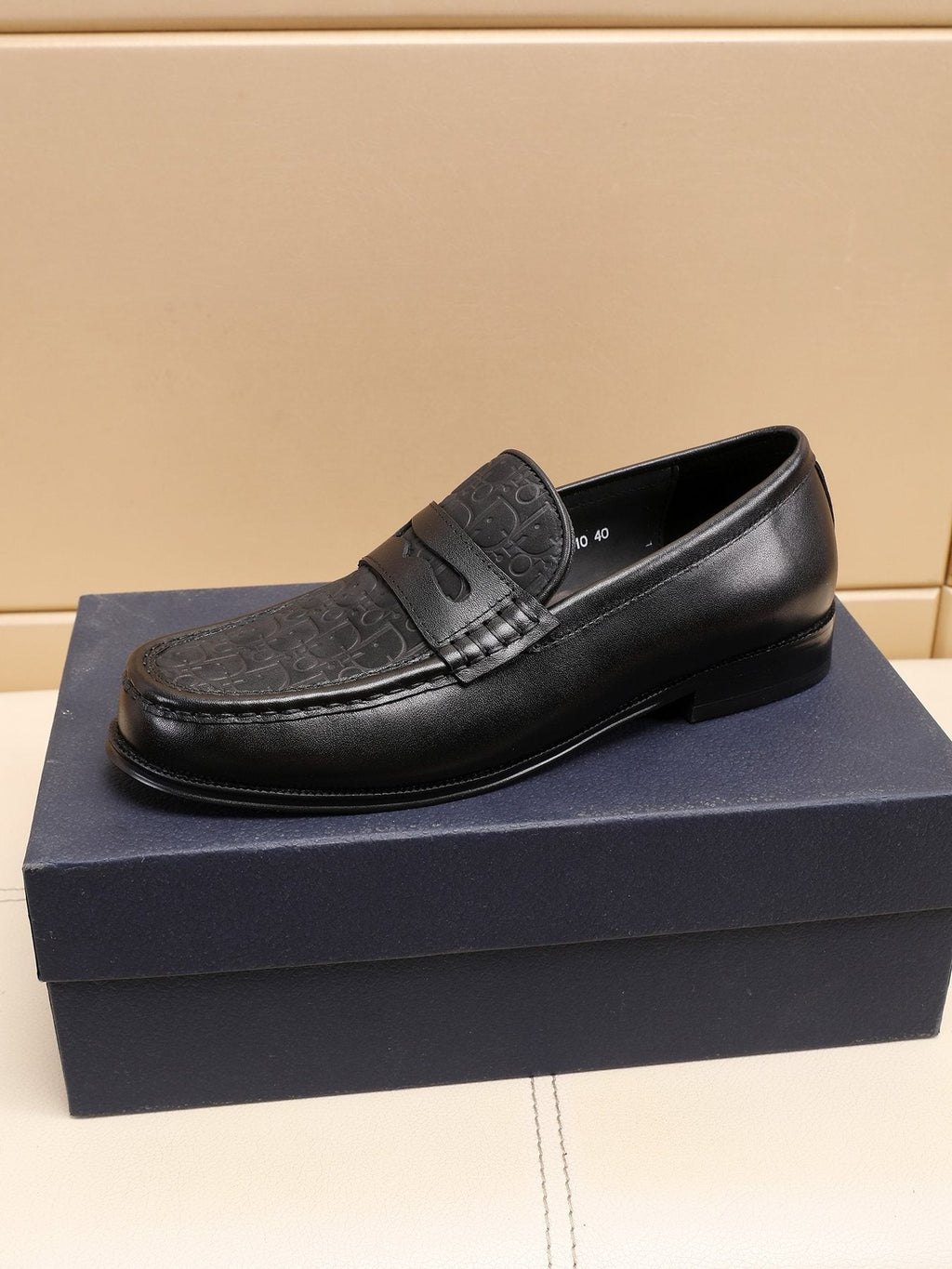 Dior Textured Apron-Toe Loafers — side
