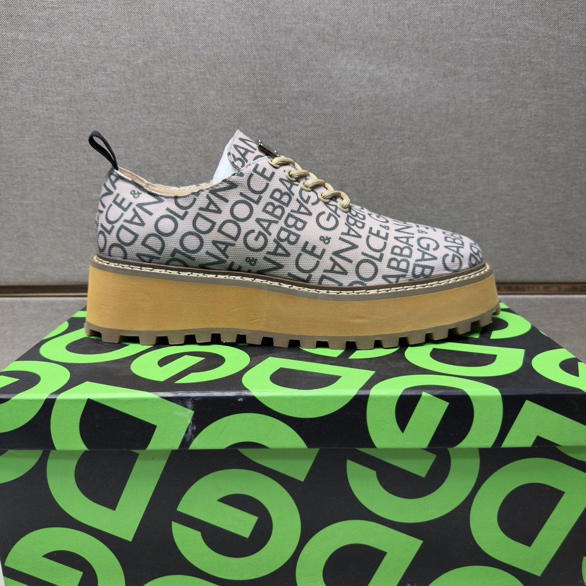 Dolce & Gabbana Letter Print Lug Sole Shoes — side