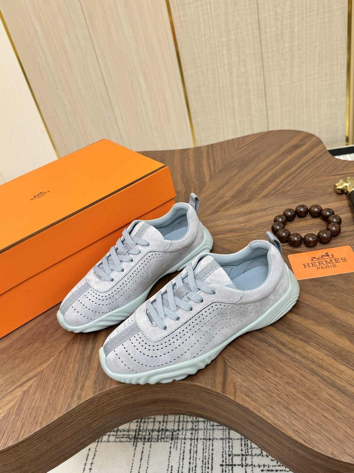 Hermès Perforated Low-Top Sneakers — front