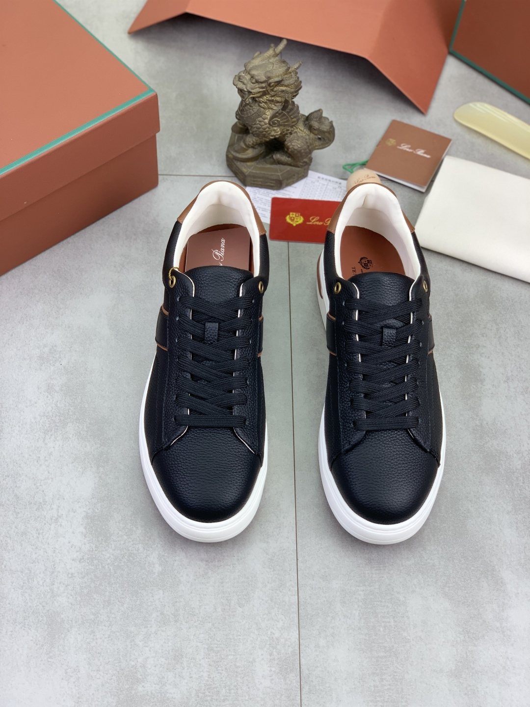 Loro Piana Contrast-Trim Low-Top Sneakers — front