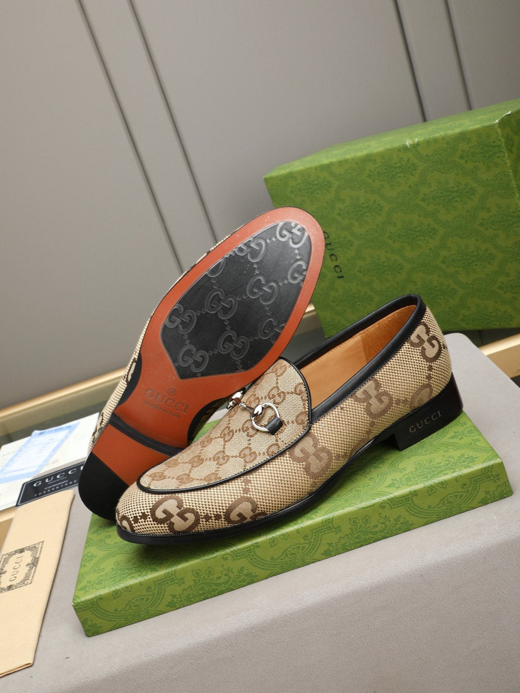 Gucci Monogram Bit Loafers — hero