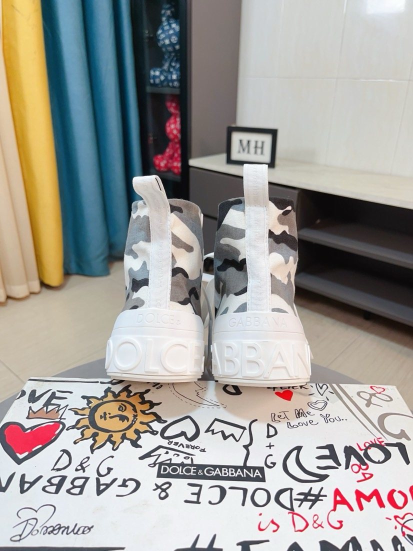 Dolce & Gabbana Camouflage High-Top Sneakers — back