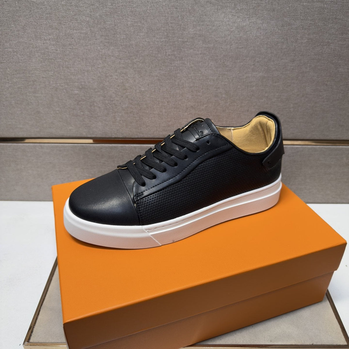 Santoni Navy Blue Low-Top Sneakers — front