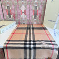 Burberry Beige Plaid Cashmere Scarf — hero