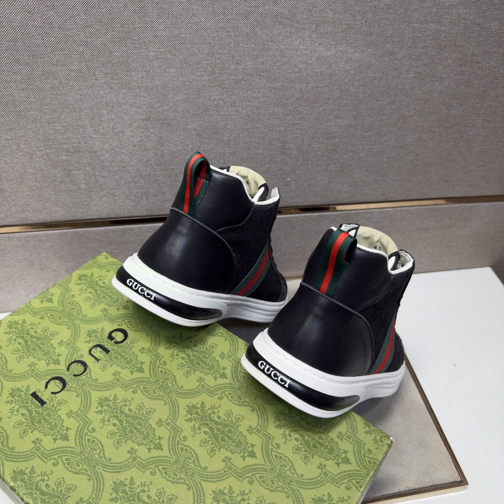 Gucci Men's Striped High-Top Sneakers — back