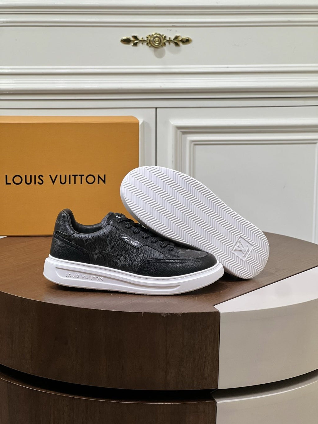 Louis Vuitton Textured Low-Top Sneakers — side