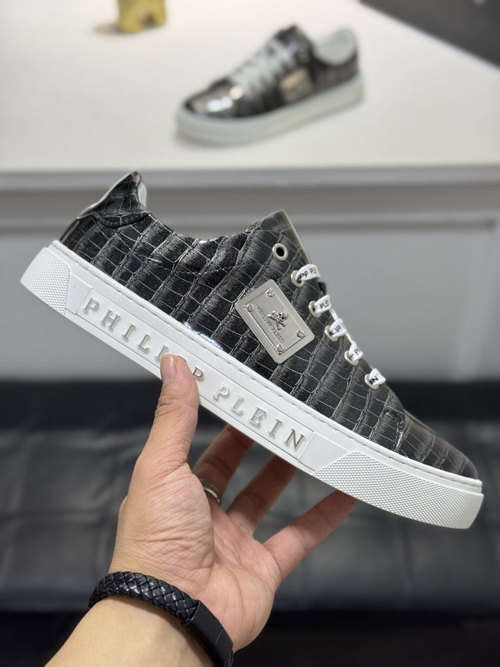 Philipp Plein Textured Low-Top Sneakers — side