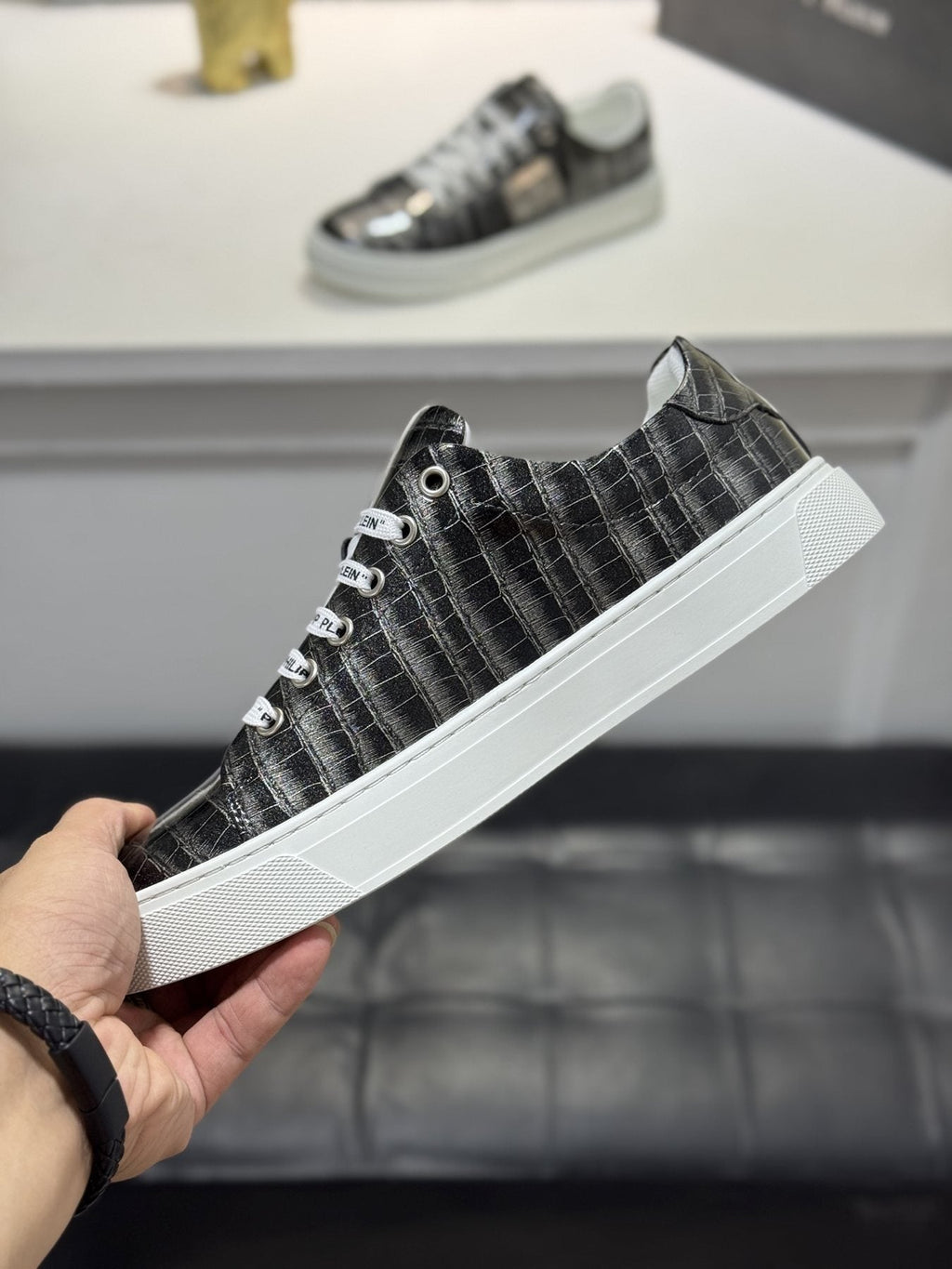 Philipp Plein Textured Low-Top Sneakers — side