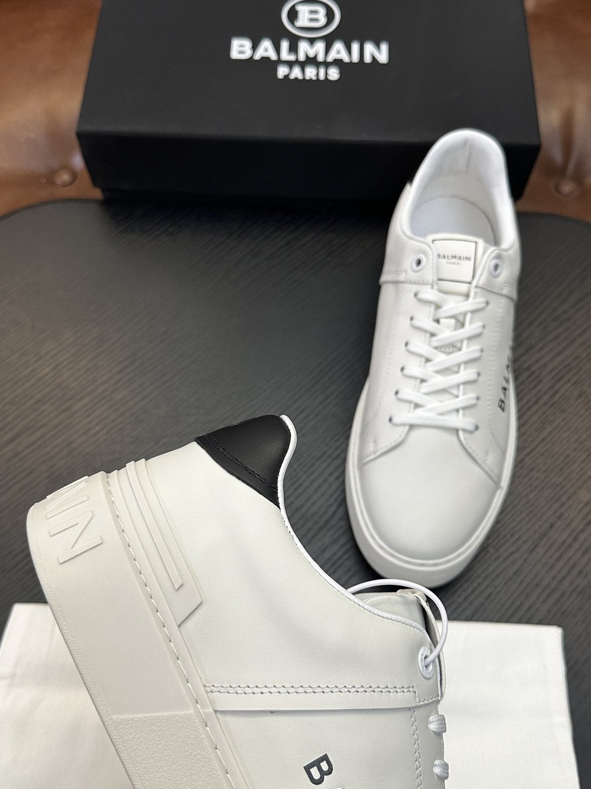 Balmain B-Skate Low-Top Sneakers — back