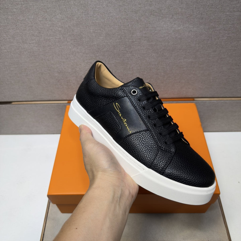Santoni Textured Low-Top Sneakers — model