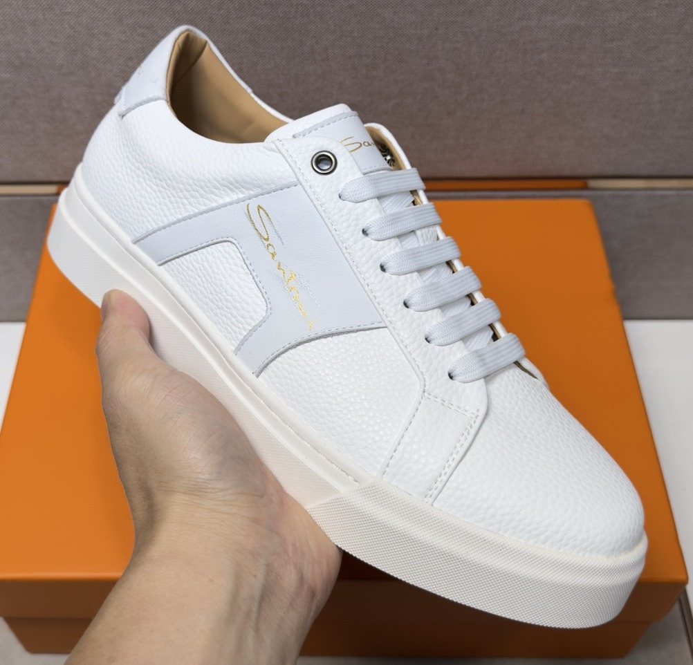Santoni Textured Low-Top Sneakers — front