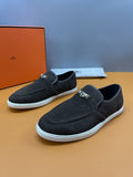 Hermès Mind Men's Buckle-Detail Loafers — hero