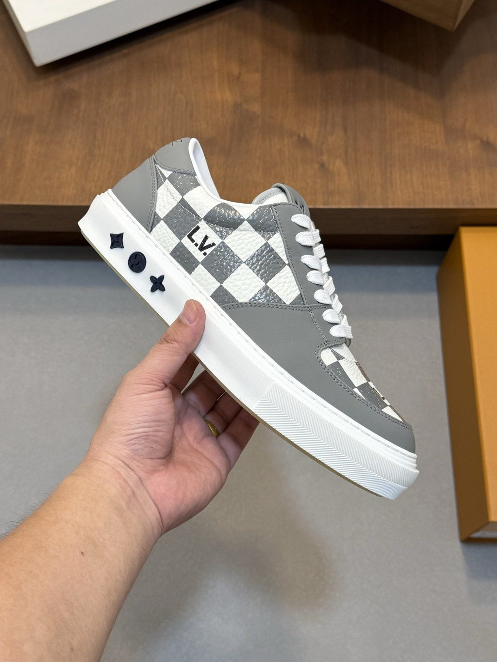 Louis Vuitton Checkerboard Low-Top Sneakers — side