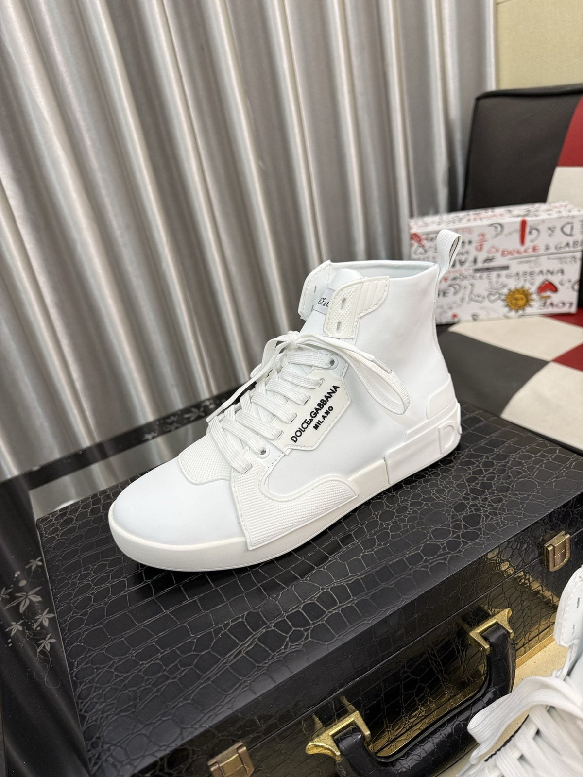 Dolce & Gabbana Paneled High-Top Sneakers — front