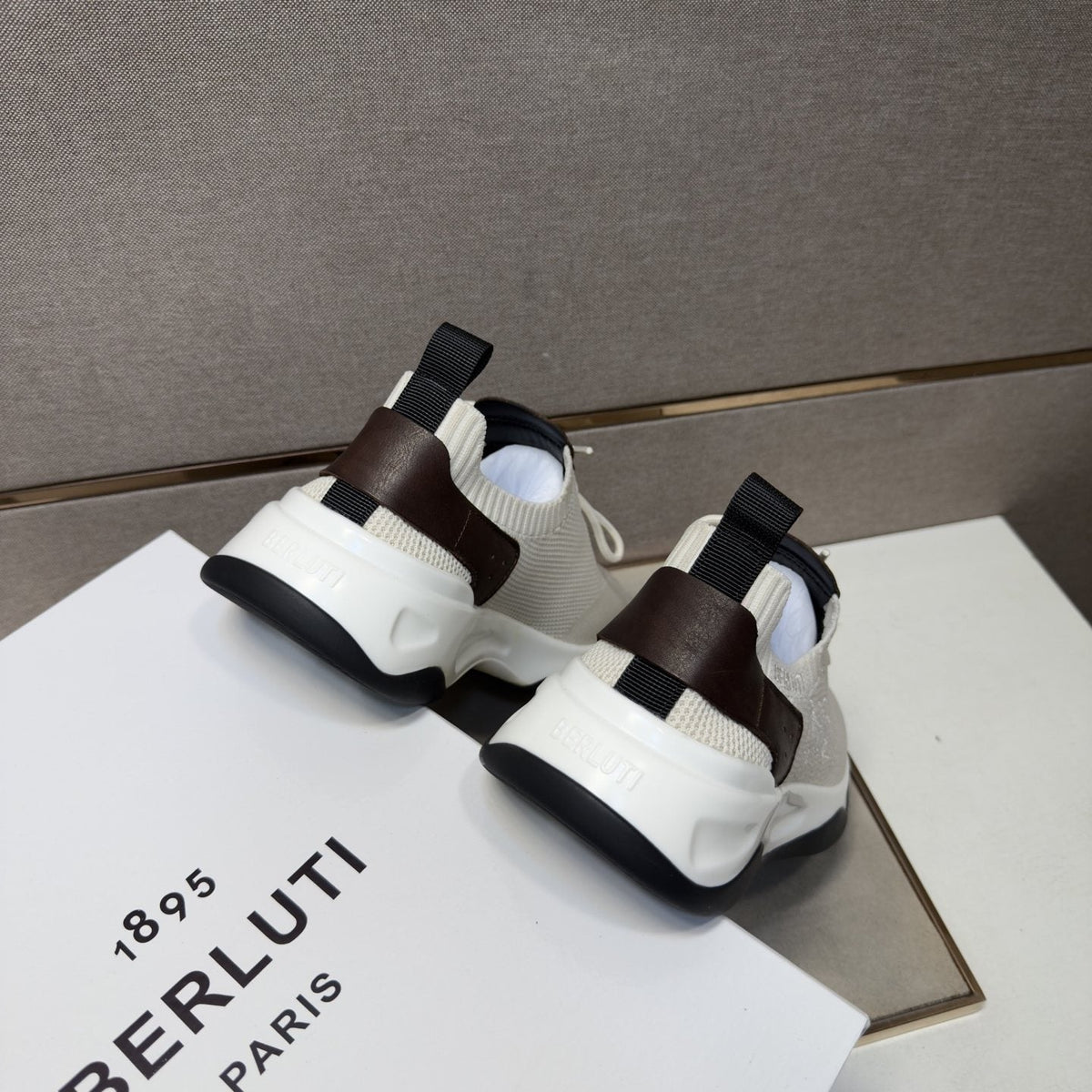 Berluti Mesh-Panel Sculpted-Sole Sneakers — back