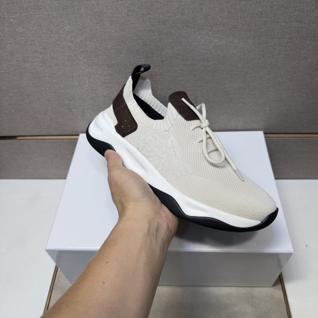 Berluti Mesh-Panel Sculpted-Sole Sneakers — model