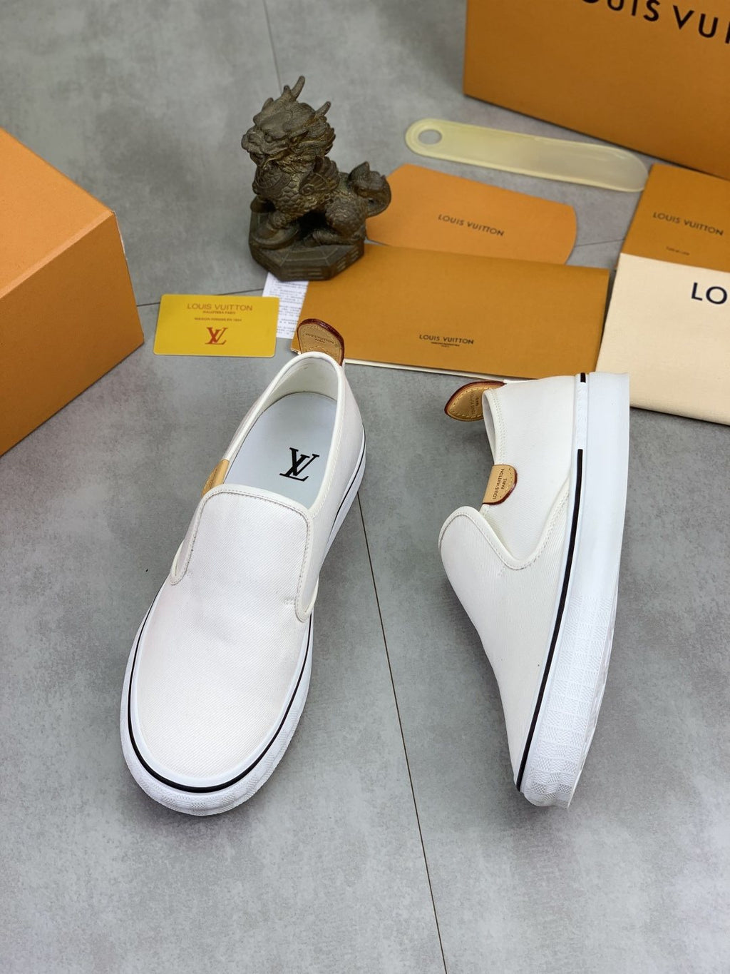 Louis Vuitton Elastic-Gore Slip-On Sneakers — front