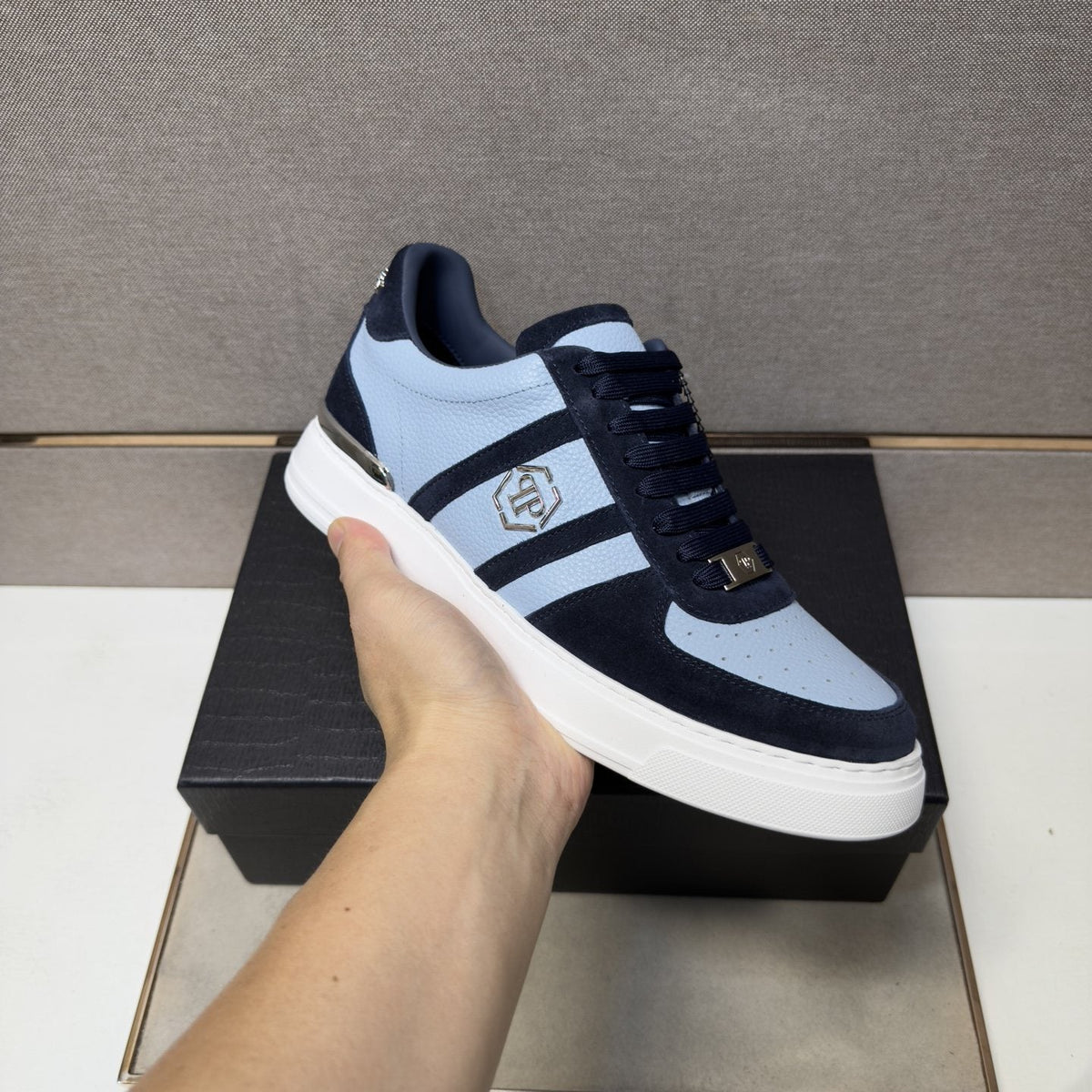 Philipp Plein Men's Paneled Low-Top Sneakers — model