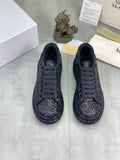 Alexander McQueen Black Glitter Low-Top Sneakers — hero
