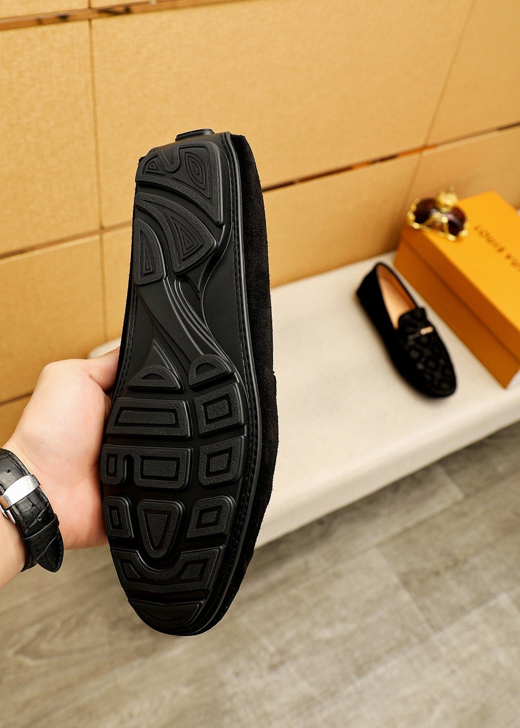 Louis Vuitton Embossed Hardware Loafers — side