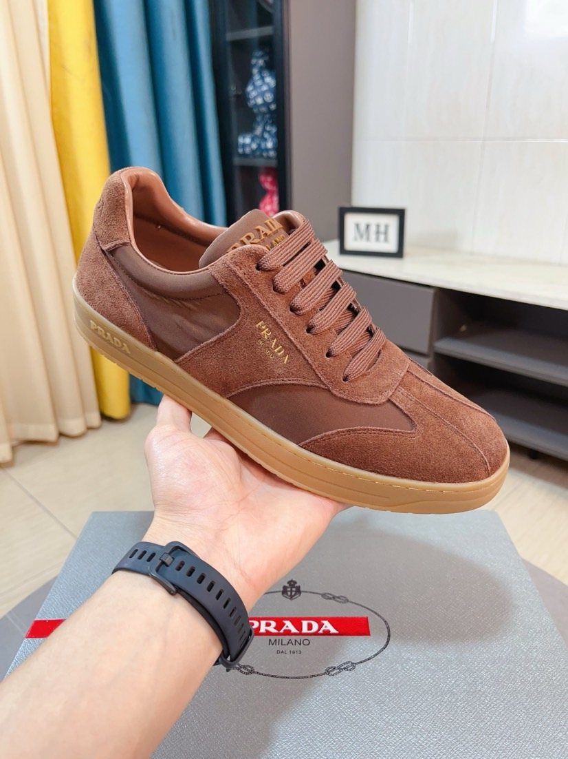 Prada Low-Top Gum Sole Sneakers — front
