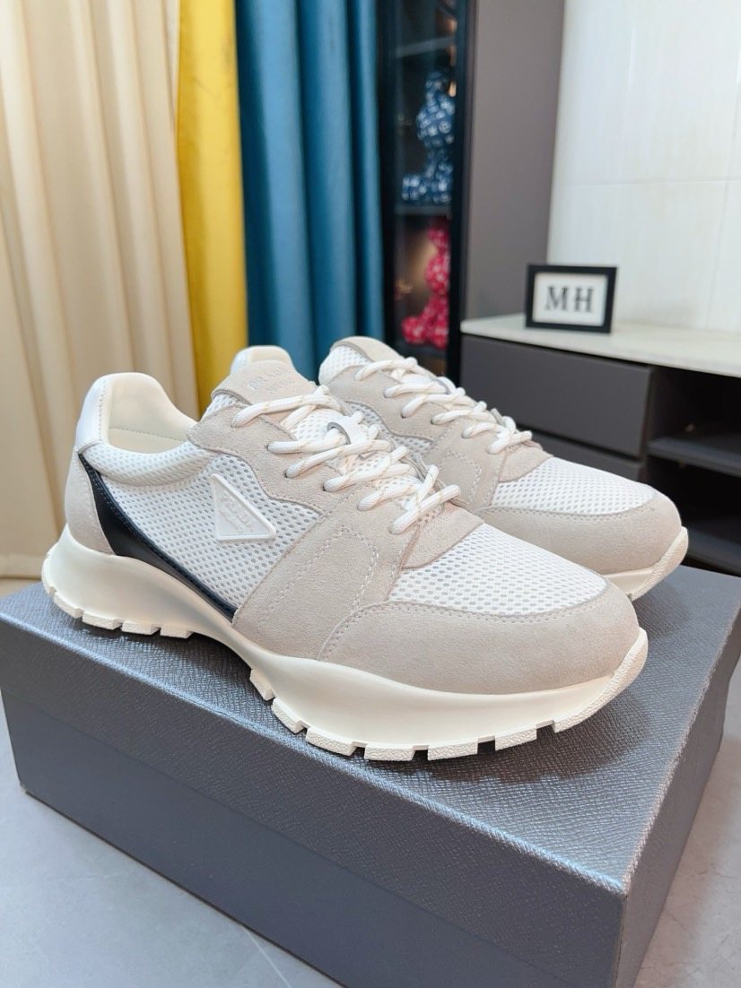 Prada Mesh Panel Lug Sole Sneakers — front
