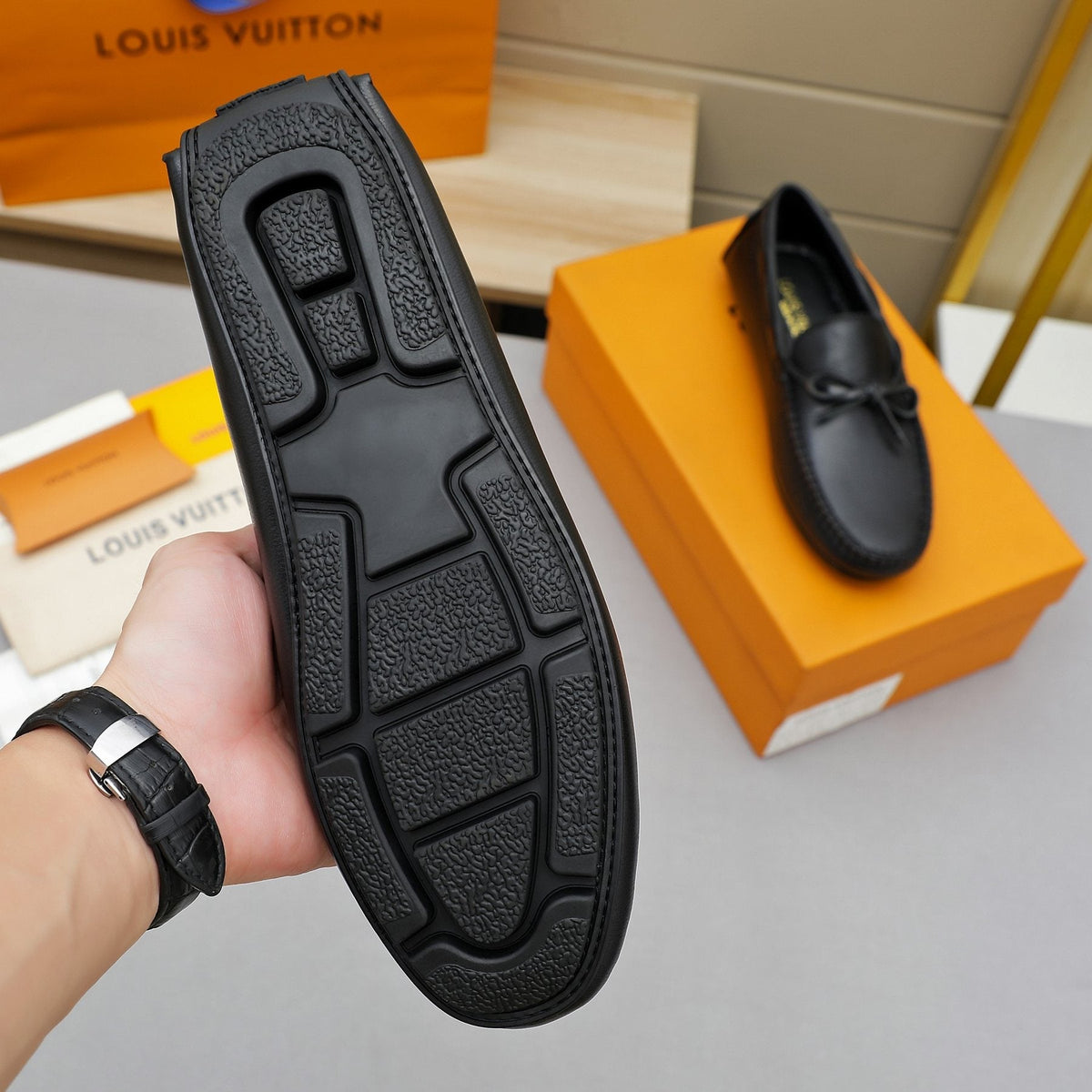 Louis Vuitton Bow Moc-Toe Loafers — back