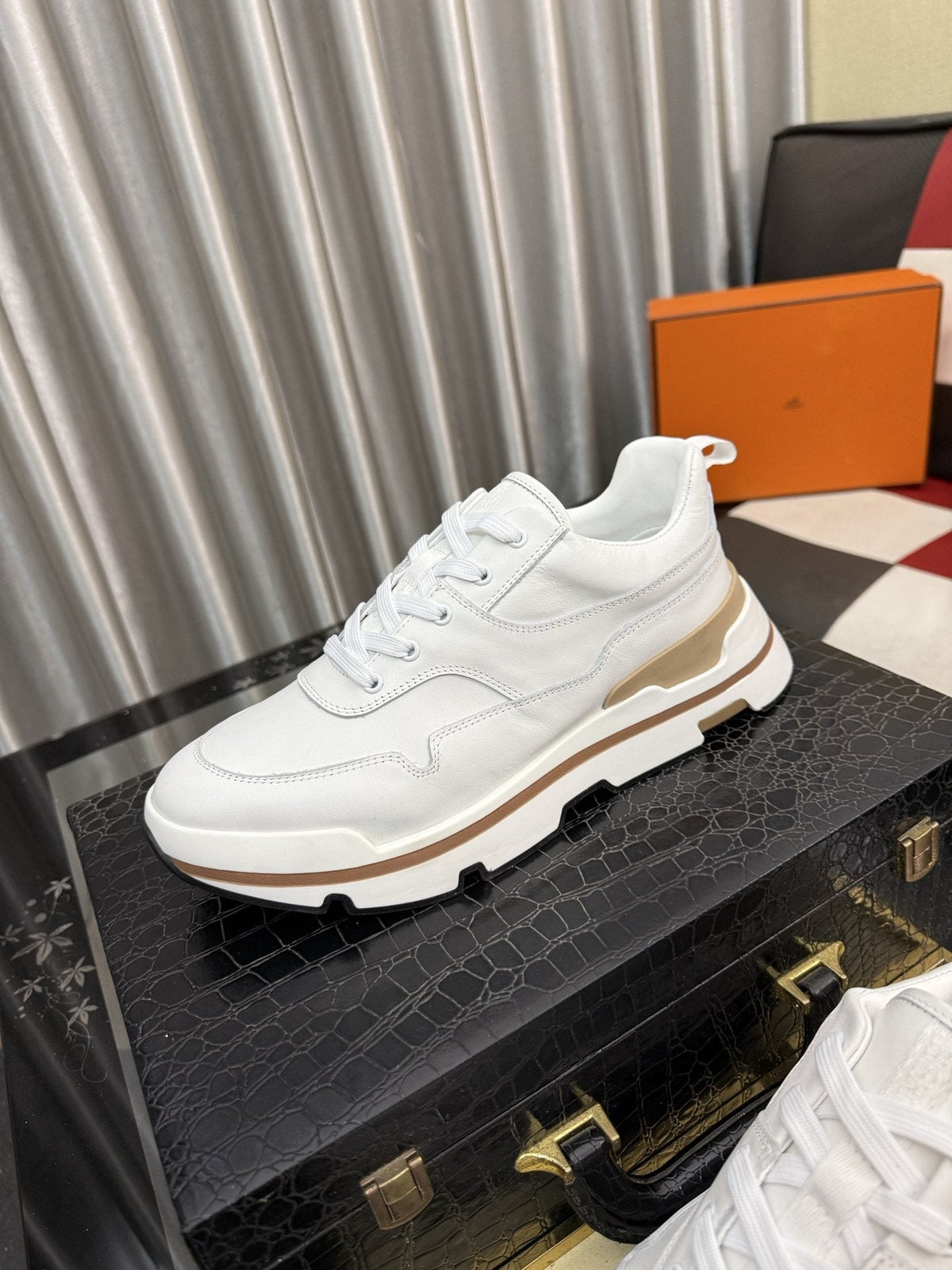 Hermès Layered-Sole Casual Sneakers — hero
