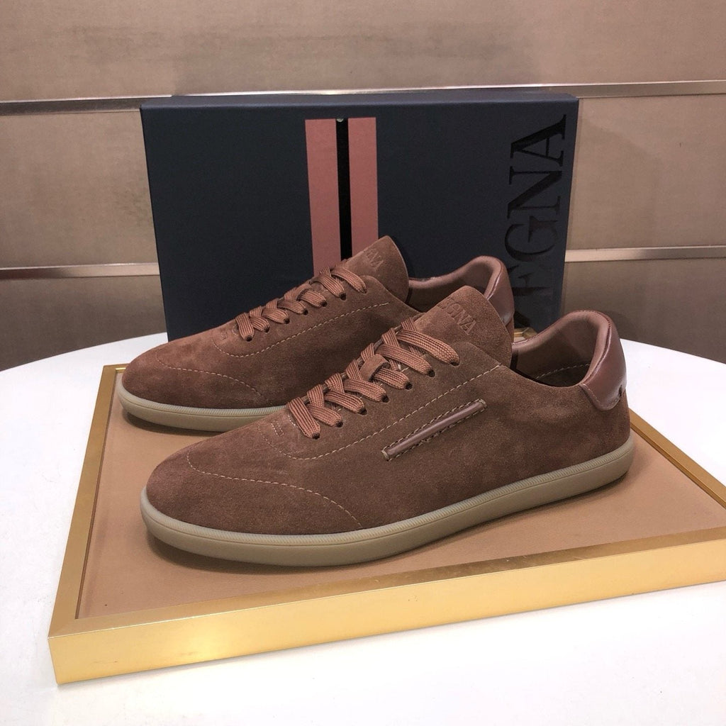 Zegna 232 Suede Low-Top Sneakers — side